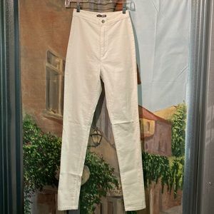 Fashion Nova high rise skinny fit white pants